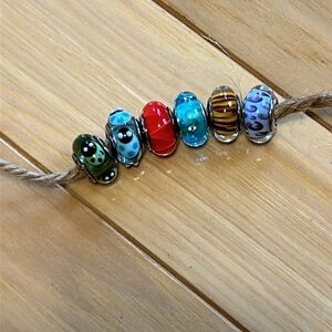 Pandora Beads Charms Set of 6 Colorful Beautiful